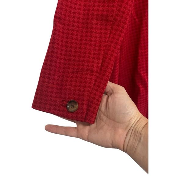 Cabi | Red Square Houndstooth One Button Celebration Holiday Jacket XS - Picture 8 of 11